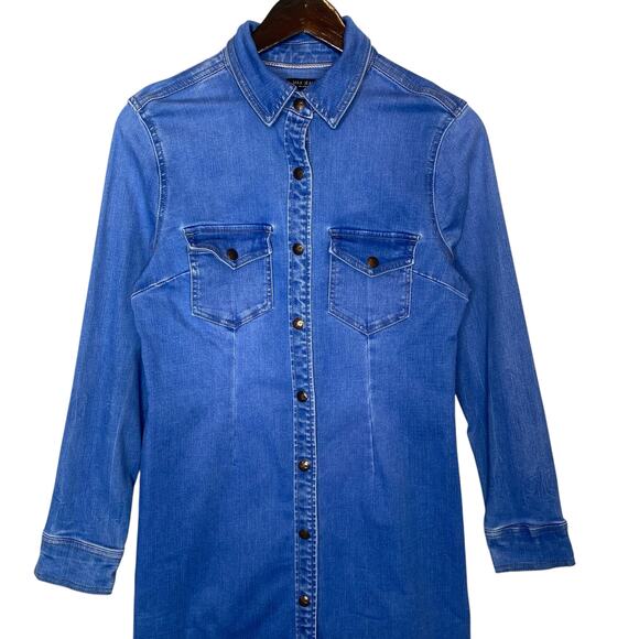 Max Jeans Mini Denim Shirt Dress size Small - Picture 2 of 5